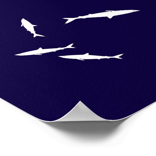 Blaue Seehaie Poster (Ecke)