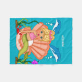 Blaue Seemeerjungfrau und -delphin Fleecedecke (Vorderseite (Horizontal))