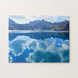 Blaue Seenwolkenlandschaft Puzzle