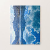 Blaue Seenwolkenlandschaft Puzzle (Vertikal)