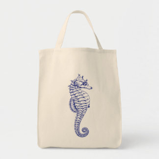 Blaue Seepferd-Lebensmittelgeschäft-Tasche Tragetasche