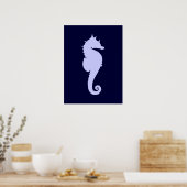 Blaue Seepferdchen Poster (Küche)