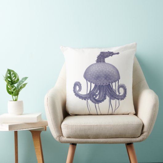 BLAUE SEEPFERDCHEN-QUALLE  KISSEN (Stuhl )