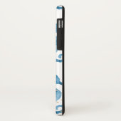 Blaue Seepferde Muster Gold Glitzern Case-Mate iPhone Hülle (Hinten/Links)