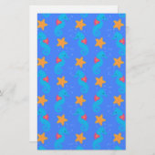 Blaue Seepferde und Starfish Muster Briefpapier (Vorne/Hinten)