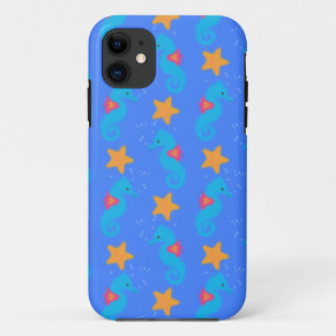 Blaue Seepferde und Starfish Muster Case-Mate iPhone Hülle