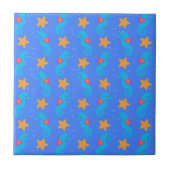 Blaue Seepferde und Starfish Muster Fliese (Vorderseite)