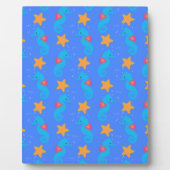 Blaue Seepferde und Starfish Muster Fotoplatte (Vorderseite)