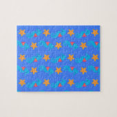 Blaue Seepferde und Starfish Muster Puzzle (Horizontal)