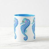 Blaue Seepferdkaffee-Tasse Tasse (Zentrum)
