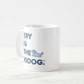 Blaue Seersucker-Hund-Silhouette Kaffee Kaffeetasse (Vorderseite Links)
