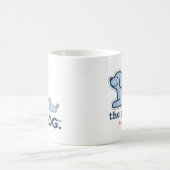 Blaue Seersucker-Hund-Silhouette Kaffee Kaffeetasse (Mittel)