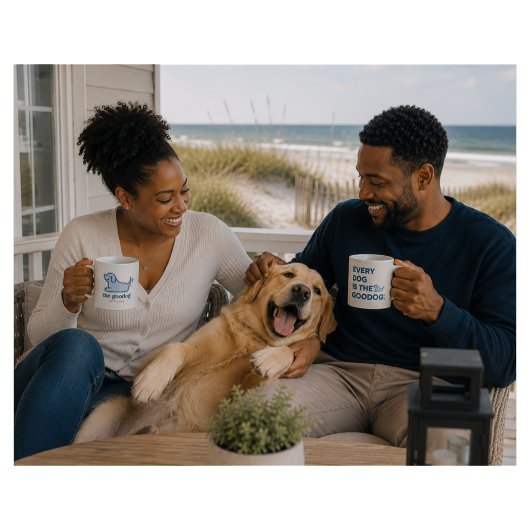 Blaue Seersucker-Hund-Silhouette Kaffee Kaffeetasse