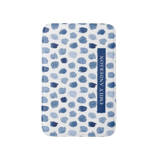 "Blaue Seeschiffe indigofarbene Kreise" "moderner  Badematte (Vorderseite Vertikal)