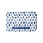 "Blaue Seeschiffe indigofarbene Kreise" "moderner  Badematte (Vorderseite)