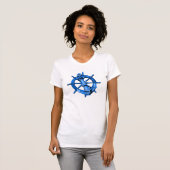 Blaue Seeschiffe Rad und Anker T-Shirt (Vorne ganz)