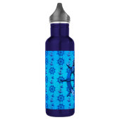 Blaue Seeschiffe Rad und Anker Trinkflasche (Links)