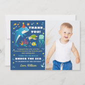 Blaue Seeschwalbe unter dem Foto Dankeskarte (Vorderseite)