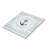 Blaue Seeseil- und Ankerstreifen-Keramikfliese Fliese (Seite)