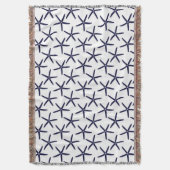 Blaue Seesterne auf weißem Grund Decke (Vorderseite Vertikal)