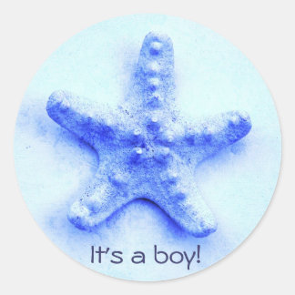 Blaue Seesterne, ein Kinderaufkleber Runder Aufkleber