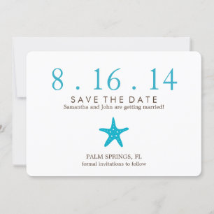 Blaue Seesterne Hochzeit Terminankündigung Save The Date