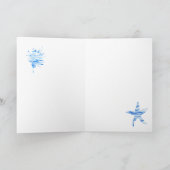 Blaue Seesterne-Silhouette-individuelle Name-Karte Karte (Innenseite)