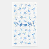 Blaue Seesterne-Silhouette Serviette (Vorderseite)