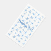 Blaue Seesterne-Silhouette Serviette (Ecke)