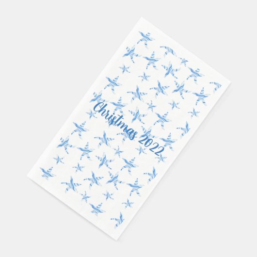 Blaue Seesterne-Silhouette Serviette (Ecke)