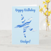 Blaue Seesternwelle-Silhouette Karte (Gelbe Blume)