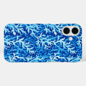 Blaue Seetang Küstenlinie Textile Muster Case-Mate iPhone Hülle (Rückseite (Horizontal))