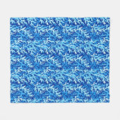 Blaue Seetang Küstenlinie Textile Muster Fleecedecke (Vorderseite (Horizontal))