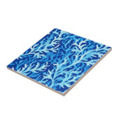 Blaue Seetang Küstenlinie Textile Muster Fliese (Seite)