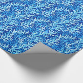 Blaue Seetang Küstenlinie Textile Muster Geschenkpapier (Ecke)