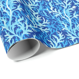 Blaue Seetang Küstenlinie Textile Muster Geschenkpapier