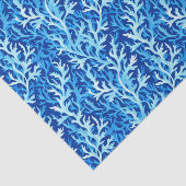 Blaue Seetang Küstenlinie Textile Muster Seidenpapier (Ausschnitt)