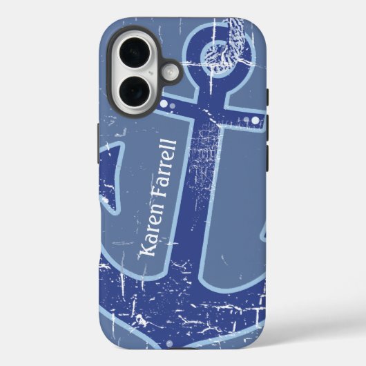 Blaue Segel-Anker personalisiert Case-Mate iPhone Hülle (Rückseite)