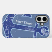Blaue Segel-Anker personalisiert Case-Mate iPhone Hülle (Rückseite (Horizontal))