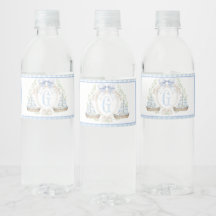 Blaue Segelboot-Baby-Shower-Wasserflaschen-Etikett