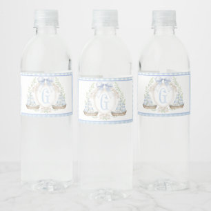 Blaue Segelboot-Baby-Shower-Wasserflaschen-Etikett Wasserflaschenetikett