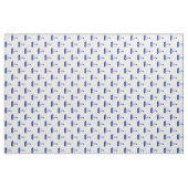 Blaue Segelboote auf Weiß Stoff (Yard (91,4 cm))