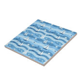 Blaue Segelboote Nautical Fliese (Seite)