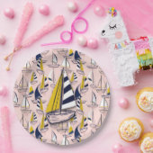 Blaue Segelboote Pappteller (Party)