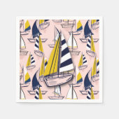 Blaue Segelboote Serviette (Vorderseite)