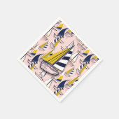 Blaue Segelboote Serviette (Ecke)