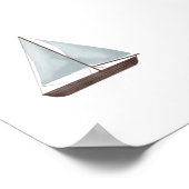 Blaue Segelbootplakette Poster (Ecke)