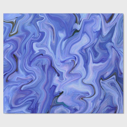 Blaue Seide abstrakt Geschenkpapier (Flach)