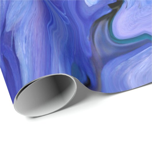 Blaue Seide abstrakt Geschenkpapier (Rolleneckpunkt)