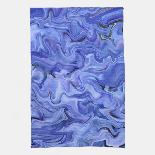 Blaue Seide abstrakt Geschirrtuch (Vertikal)